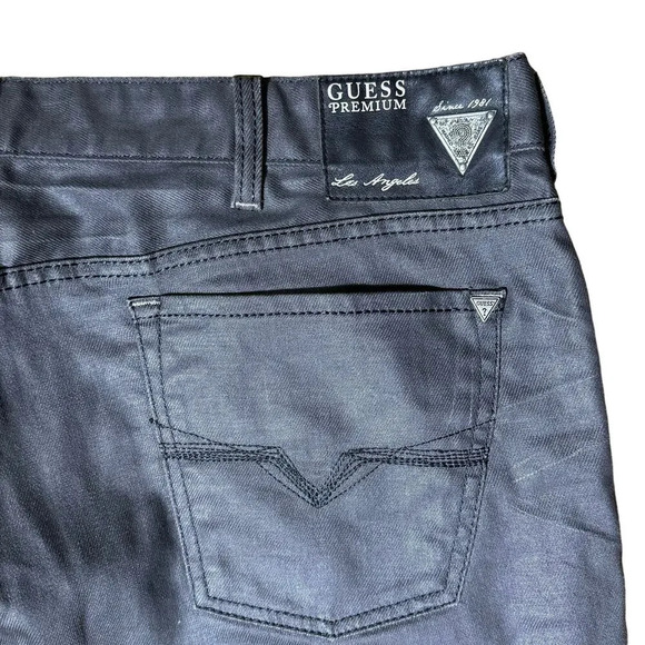 Men’s Guess Premium Los Angeles Black distressed Sz40 Lincoln Slim Straight Vint - Picture 10 of 10